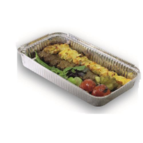 Parseh small aluminum container for kabab with lid 240