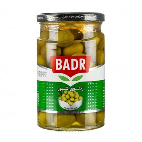Badr green olives with glass core 650g