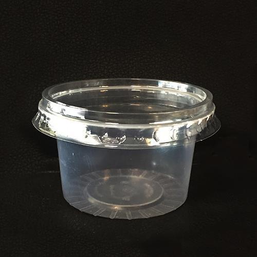 Transparent bowl with lid 200cc . Diameter 95