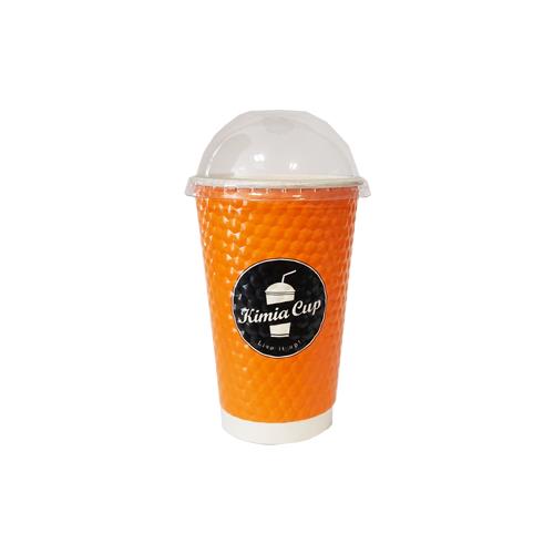 Kimia embossed paper cup with dome lid 500